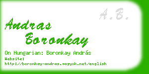 andras boronkay business card