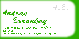 andras boronkay business card